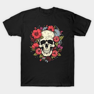 skull and flowers T-Shirt